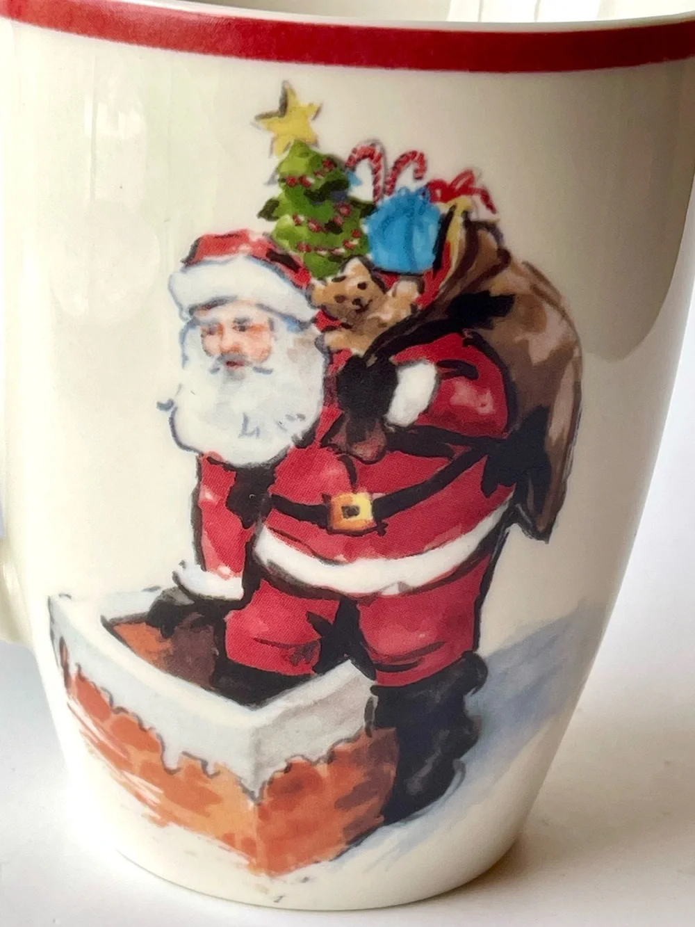 Pottery Barn Painted Santa Claus Mug- Discontinued